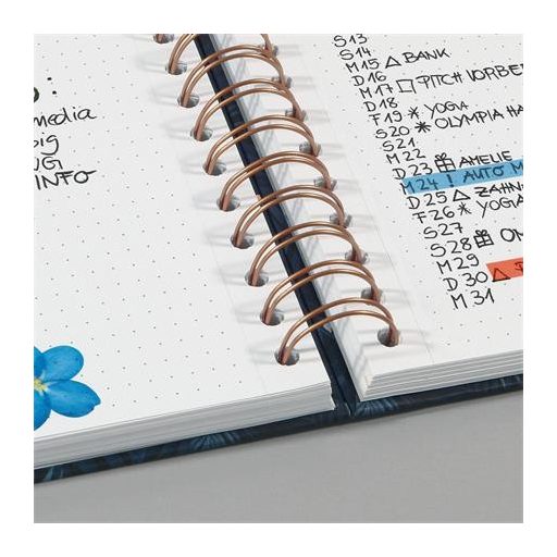 Spirálfüzet, 162x215 mm, pontrácsos, 60 lap, keményfedeles, SIGEL "Jolie", Batik Holi