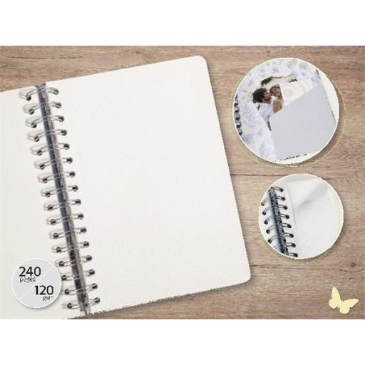 Spirálfüzet, 168x215 mm, pontrácsos, 120 lap, keményfedeles, SIGEL "Jolie Ginko Harmony"