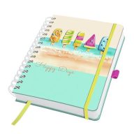   Spirálfüzet, 168x215 mm, pontrácsos, 120 lap, keményfedeles, SIGEL "Jolie Summer Breeze"