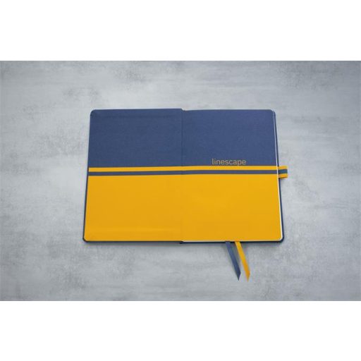 Jegyzetfüzet, exkluzív, A5, vonalas, 88 lap, keményfedeles, SIGEL "Linescape", kék-sárga