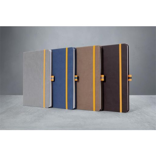 Jegyzetfüzet, exkluzív, A5, vonalas, 88 lap, keményfedeles, SIGEL "Linescape", kék-sárga