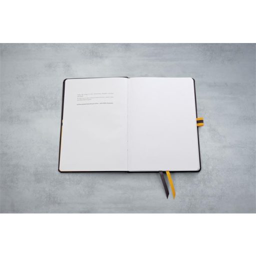 Jegyzetfüzet, exkluzív, A5, vonalas, 88 lap, keményfedeles, SIGEL "Linescape", fekete-sárga