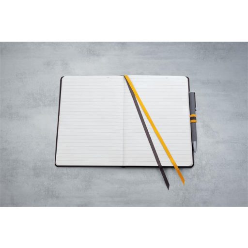 Jegyzetfüzet, exkluzív, A5, vonalas, 88 lap, keményfedeles, SIGEL "Linescape", fekete-sárga