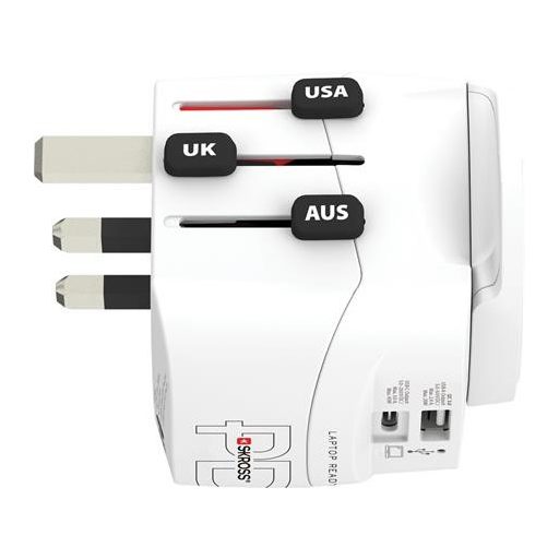 Adapter, világutazóknak, 1xUSB-A, 1xUSB-C PD, 45W, USB-C kábel, SKROSS