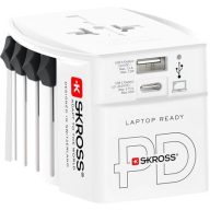   Adapter, világutazóknak, 1xUSB-A, 1xUSB-C PD, 65W, USB-C kábel, SKROSS
