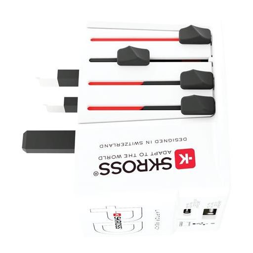 Adapter, világutazóknak, 1xUSB-A, 1xUSB-C PD, 65W, USB-C kábel, SKROSS