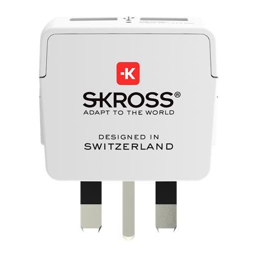 Adapter, Egyesült Királyságba utazóknak, USB, földelt, SKROSS