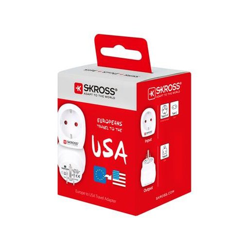 Adapter, Egyesült Államokba utazóknak, földelt, SKROSS