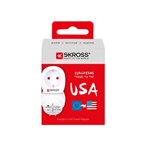 Adapter, Egyesült Államokba utazóknak, földelt, SKROSS