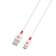 Töltőkábel, USB-A/USB-C,  2m, SKROSS, fehér
