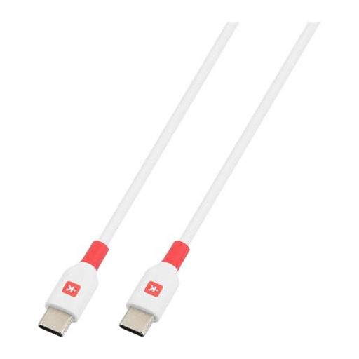 Töltőkábel, USB-C/USB-C, 1,2m, SKROSS, fehér