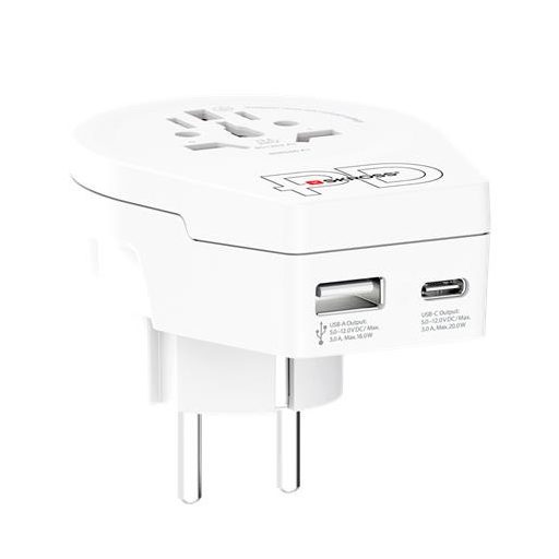 Adapter, Európába utazóknak, USB-C + USB-A, SKROSS