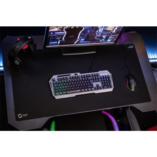 Billentyűzet, vezetékes, gaming, fém, USB, HUN, SPEEDLINK "LUNERA RGB Rainbow", fekete