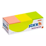   Öntapadó jegyzettömb, 38x51 mm, 12x100 lap, STICK N, neon színek