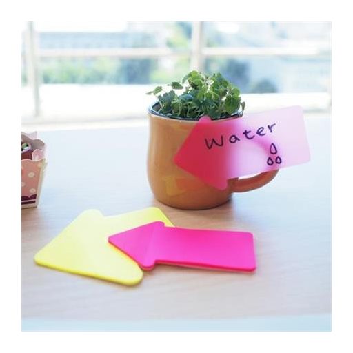 Jelölőcímke, nyíl, műanyag, 2x30lap, 76x50mm, STICK N, neon színek