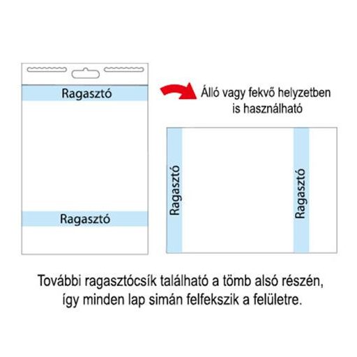Öntapadó flipchartpapír, 76,2x63,5 cm, 2x30 lap, STICK N, fehér