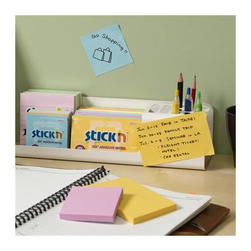 Öntapadó jegyzettömb, 76x76 mm, 100 lap, STICK N „360°, narancs