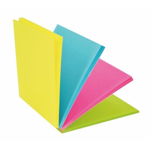 Öntapadó jegyzettömb, 76x76 mm, 100 lap, STICK N "Magic Pad" neon színek