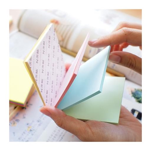Öntapadó jegyzettömb, 76x76 mm, 100 lap, STICK N "Magic Pad" pasztell színek