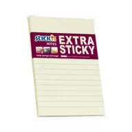   Öntapadó jegyzettömb, vonalas, 150x101 mm, 90 lap, STICK N "Extra Sticky", pasztellsárga