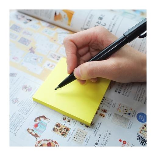 Öntapadó jegyzettömb, 76x76 mm, 90 lap, STICK N "Extra Sticky", neon sárga