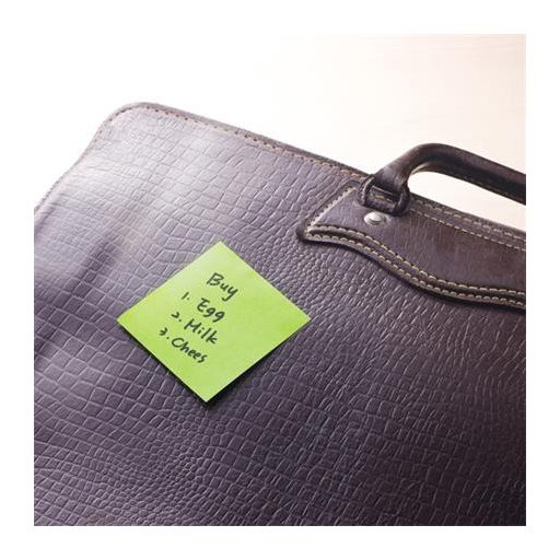 Öntapadó jegyzettömb, 76x76 mm, 90 lap, STICK N "Extra Sticky", neon sárga