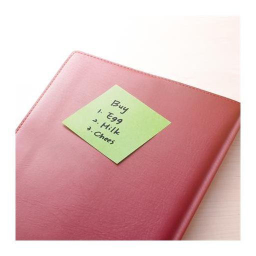 Öntapadó jegyzettömb, 76x76 mm, 90 lap, STICK N "Extra Sticky", neon sárga