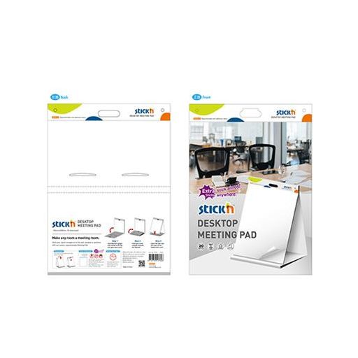 Asztali flipchart tömb, öntapadó, 584x508 mm, 20 lap, STICK N, fehér