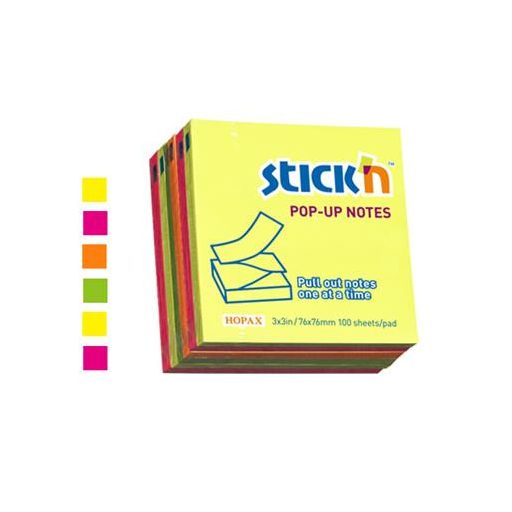 Öntapadó jegyzettömb csomag, "Z", 76x76 mm, 6x100 lap, STICK N, neon színek