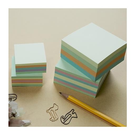 Öntapadó kockatömb, 76x76mm, 400 lap, STICK N, erdő színei pasztell mix