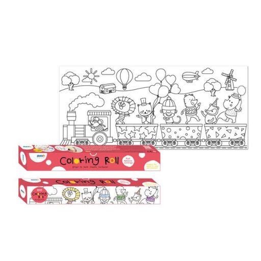 Színező tekercs, öntapadó, 31x355 cm, STICK N, parti vonat