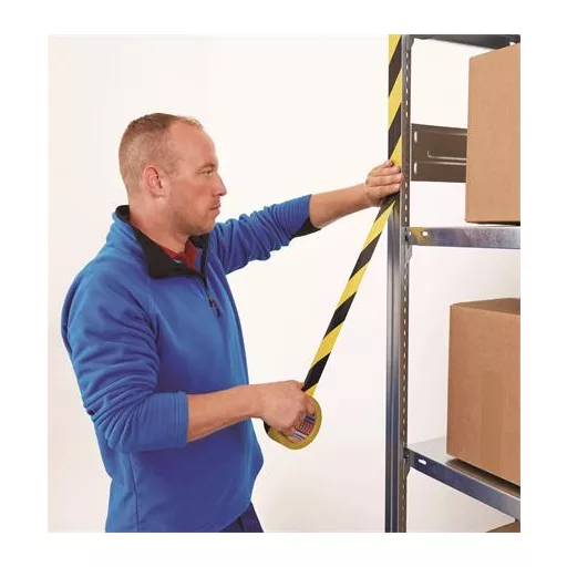 Jelölőszalag, 50 mm x 33 m, TESA "Professional Premium", fekete-sárga
