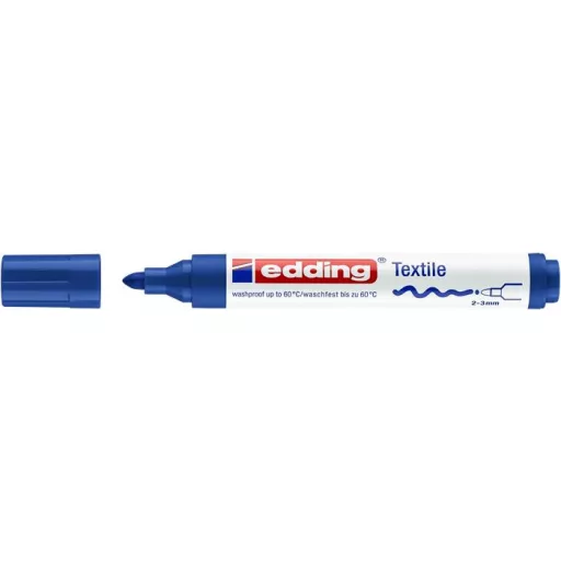 Textilmarker, 2-3 mm, kúpos, EDDING "4500", kék