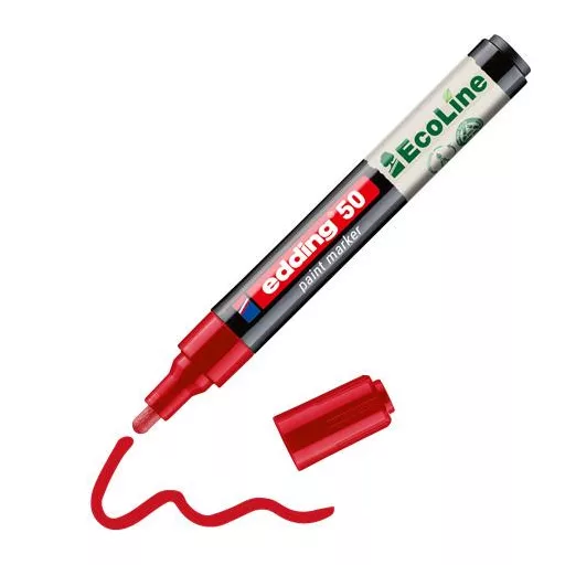 Lakkmarker, 2-3 mm, EDDING "50", piros