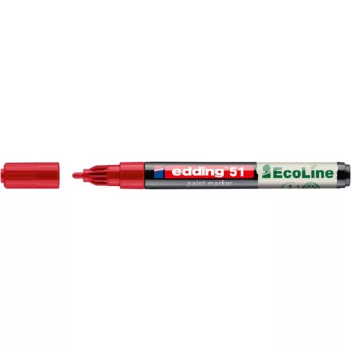 Lakkmarker, 1-2 mm, EDDING "51", piros