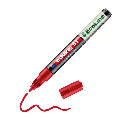 Lakkmarker, 1-2 mm, EDDING "51", piros