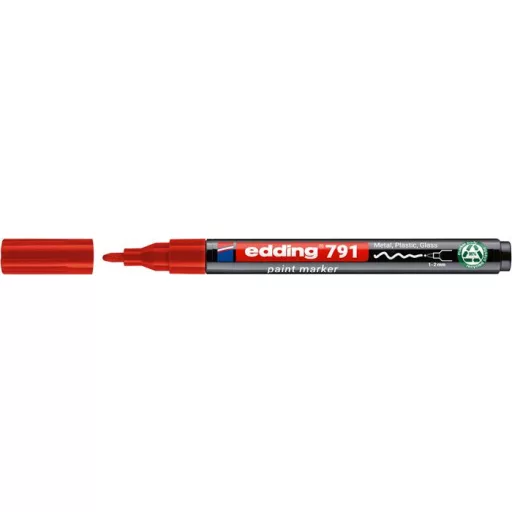 Lakkmarker, 1-2 mm, PCR, EDDING "791", piros
