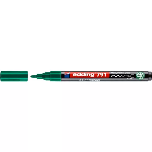 Lakkmarker, 1-2 mm, PCR, EDDING "791", zöld