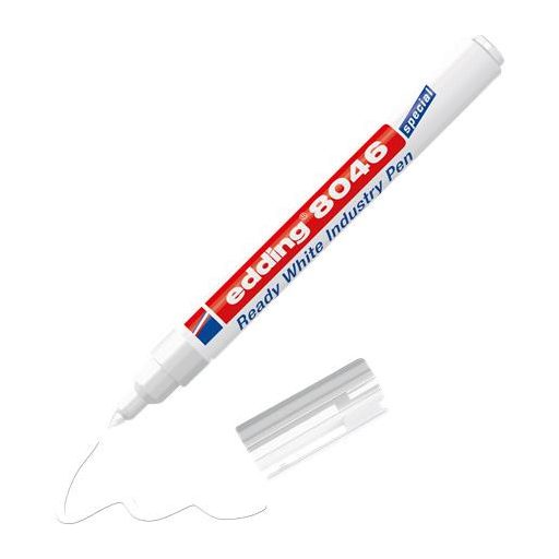 Alkoholos marker, 1-3 mm, kúpos, ipari, EDDING "8046", fehér