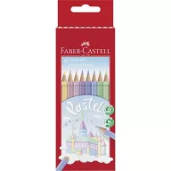   Színes ceruza készlet, hatszögletű, FABER-CASTELL, 10 különböző pasztell szín