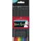 Színes ceruza készlet, háromszögletű, FABER-CASTELL "Black Edition", 12 különböző szín