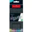 Színes ceruza készlet, háromszögletű, FABER-CASTELL "Black Edition",  12 különböző metál szín