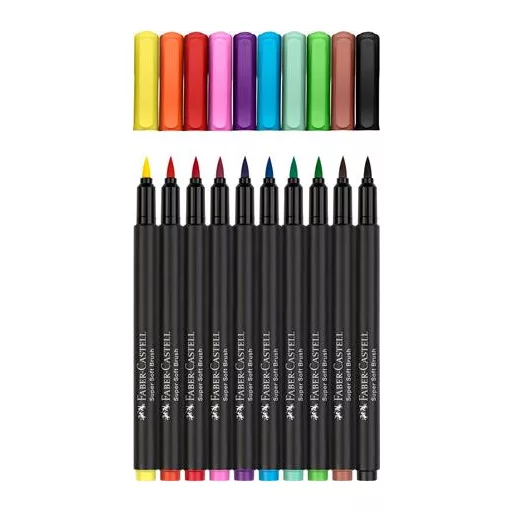 Ecsetirón készlet, FABER-CASTELL "Black Edition" 10 különböző szín