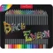 Színes ceruza készlet, háromszögletű, fémdobozban, FABER-CASTELL "Black Edition", 100 különböző szín
