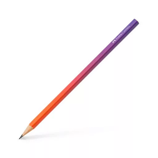 Grafitceruza, B, háromszögletű, FABER-CASTELL "Flow", piros-lila