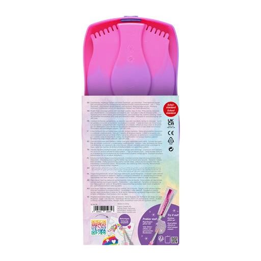 Vízfesték, 12 darabos, összeilleszthető, FABER-CASTELL "Unikornis"+1 tubus fehér tempera+unikornis matrica