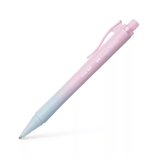 Golyóstoll, 0,34 mm, nyomógombos, rózsa-égkék tolltest, FABER-CASTELL "Daily Ball Flow", kék