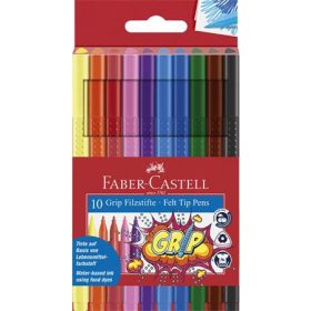   Filctoll készlet, háromszögletű, FABER-CASTELL "Grip", 10 különböző szín