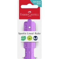   Vonalzó, műanyag, törhetetlen, 15 cm, FABER-CASTELL "Sparkle", vegyes színek