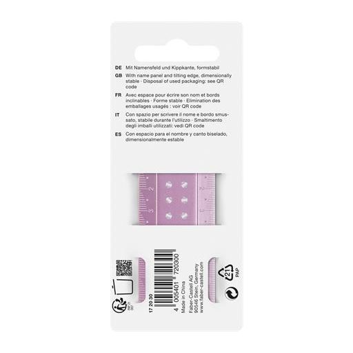 Vonalzó, műanyag, törhetetlen, 30 cm, FABER-CASTELL "Sparkle", vegyes színek